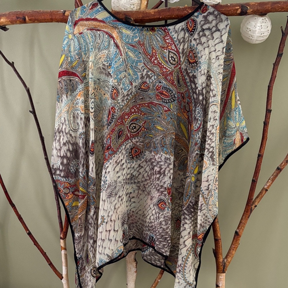 Colorful Paisley Poncho